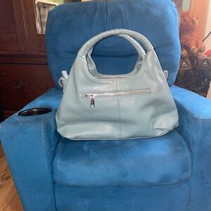 Elegant Blue Leather Handbag